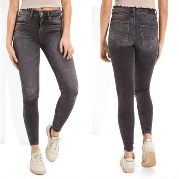 American Eagle Denim - (5 for $25) American Eagle Super Super Stretch Hi-Rise Jegging Washed Black 4S